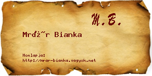 Mrár Bianka névjegykártya